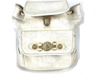 Versace Gold Ivory Leather Backpack (Pre-Owned)