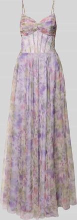 Mascara Corsagenkleid im Allover-Look in Flieder Melange, Gr&ouml;&szlig;e 34