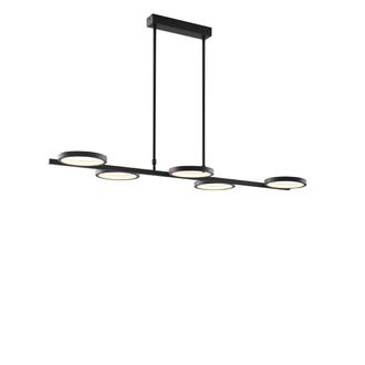QAZQA Qazqa Moderno L&aacute;mpara Colgante Moderna Negra Con Led Regulable En 3 Pasos 5 Luces - Viv&eacute; Aluminio /acero Alargada Incluye Led Max. 5 X 30 Watt