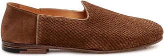 Premiata Instappers in intrecciato su&egrave;de - Heren - Loafers - Bruin - 41 1/2 EU - Su&egrave;de - Schoenen