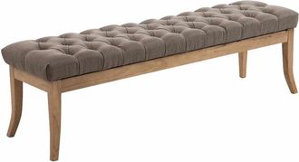 Clp Panca design ramses in legno chiaro antico tessuto Tortora 150 cm