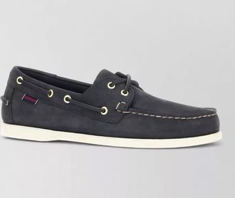 Sebago nabuk boat shoes contrast stitching rubber sole