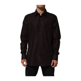 Dolce & Gabbana Heren, Overhemden, Bruin, Maat: 4XL Katoen
