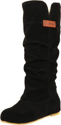 Generic Mid-Height Boots Womens Flat Suede Mid Tube Boots Round Cowboy Boots Mid-Calf Cowboy Western Boots Comfortable Long Shaft Womens Boots Outdoor Cowboy 