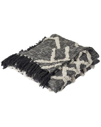 LR Home Lr Home Overtufted Geometric Black And White Throw Blanket