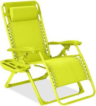 Best Choice Products Monochromatic Zero Gravity Chair, Folding Patio Recliner w/Side Tray, Headrest