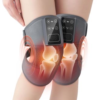 OEM 1 Par De Aparatos De Masaje Draadloze Knie Con Vibrerende Verwarming Voor Pijnverlichting, Elektrische Verwarmende Knieband Con 5 Verwarmingslevels Y 