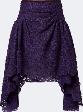 Jacques Wei Minifalda fruncida con piel