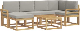 vidaXL Conjunto De Sof&aacute;s De Exterior 7 Uds. Blanco Y Gris Claro Vidaxl