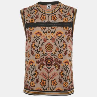 M Missoni Grey Patterned Knit Sleeveless Top
