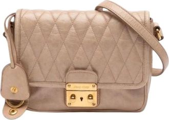 Miu Miu Pre-owned Cross Body Bags, female, Beige, Size: ONE SIZE Pre-owned Crossbody Bag
