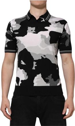 Dolce & Gabbana Multicolor Camouflage Polo T-shirt met Logo - Heren - Polos - Veelkleurig - XS - Nylon - Tops