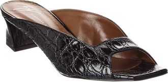 Giuseppe Zanotti Mya 45 Croc-Embossed Leather Sandal