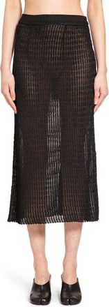 Maison Margiela Ribbed-Knit Midi Skirt