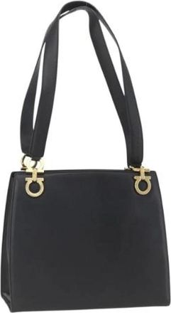 Ferragamo Tweedehands leren schoudertassen - Dames - Vintage Schoudertas - Zwart - ONE Size - Vintage