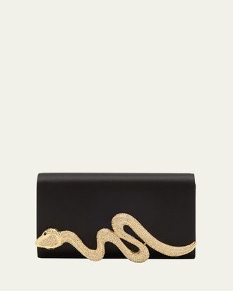 Judith Leiber Serpent Satin Clutch Bag