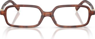 Miu Miu 0mu 01yv Tortoiseshell Acetate Rectangular Eyeglasses