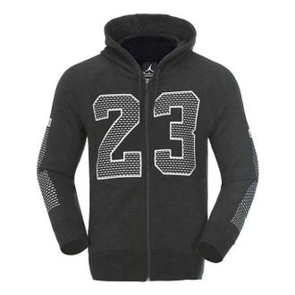 Air Jordan Mens Air Jordan Numeric Printing Zipper Sports Jacket Black 872855-010