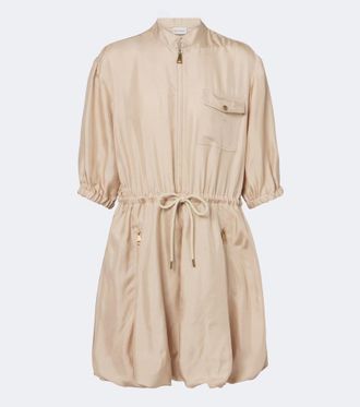 Moncler Abito corto in seta con zip