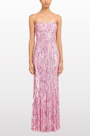 Jenny Packham Euphoria Sequin-Embellished Strapless Dress in Parma Violet at Nordstrom, Size 10 Uk