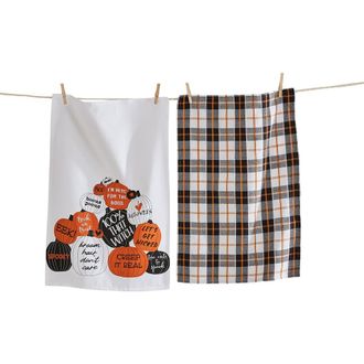 Tag Halloween Trick or Treat Dishtowel Set of 2 Multicolor in Multicolored at Nordstrom