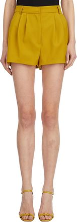 Elisabetta Franchi Womens Wool Shorts With Stitching - Brown - Size EU 38 (Womens)