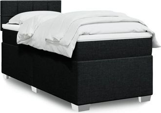 vidaXL Vidaxl - Cama Box Spring Con Colch&oacute;n Tela Negro 90x190 Cm