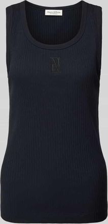 Marc O'Polo Slim Fit Tank Top aus Baumwoll-Mix mit Logo-Stitching in Marine, Größe XXL