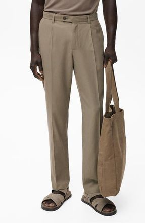 Mango Tapered Crop Chinos in Brown at Nordstrom, Size 32