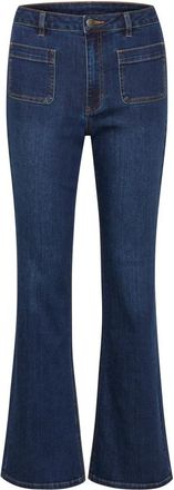 Kaffe Flared Jeans Medium Blue Denim - Dames - Flared Jeans - Blauw - 2XL - Denim - Jeans