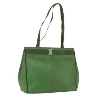 Ferragamo Pre-owned Tote Bags, female, Green, Size: ONE SIZE Pre-owned Leather Shoulder Bag