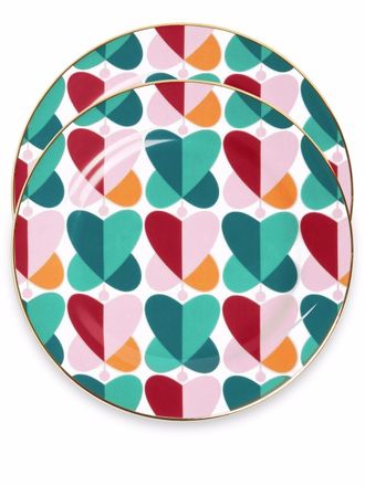 La DoubleJ Set di 2 piatti da dessert Farfale - Verde