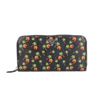 Prada Black Green Orange Leather Long Wallet (Bi-Fold) (Pre-Owned)