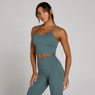 MyProtein Camiseta de tirantes espalda cruzada Tempo Ultra para mujer de MP - Azul futuro - XS