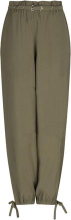 Dante6 Comfortabele Paperbag Broek in Olijfgroen - Dames - Straight fit broeken - Groen - S - Polyester - Broeken