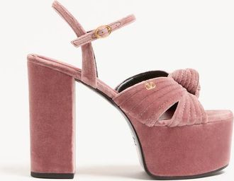 Valentino Garavani Crasher Velvet Platform Sandal 125mm Wo