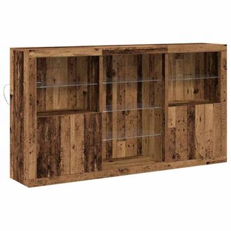 Berkfield Home Sideboard with LED Lights Old Wood 181.5x37x100 cm Engineered Wood in Brown