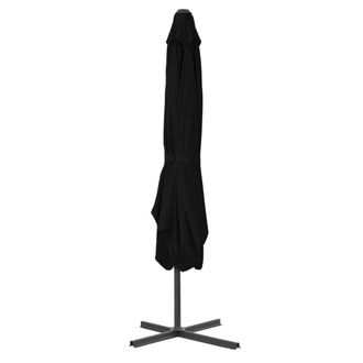 Berkfield Home Outdoor Parasol with Steel Pole Black 250x250x230 cm | Size: 250 x 250 x 230 cm