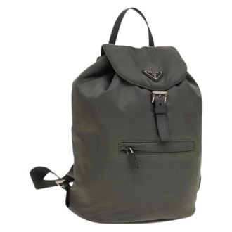 Prada Pre-owned Backpacks, female, Green, Size: ONE SIZE Pre-owned Nylon prada-bags
