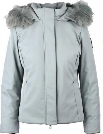 Bomboogie Fitted Sage Green Jacket with Removable Fur Trim