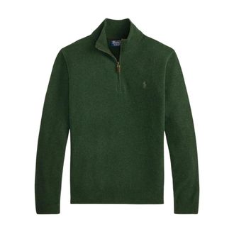 Polo Ralph Lauren Truien & Vesten, Heren, Groen, XL, Wol, Wol Trui Met Halve Rits