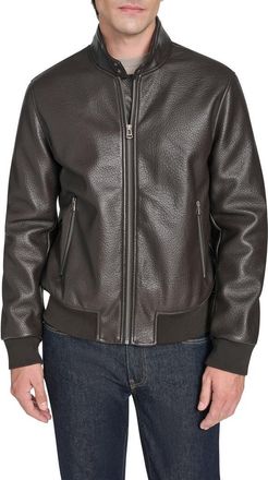 Cole Haan Faux Leather Bomber Jacket in Dark Brown at Nordstrom Rack, Size Xx-Large