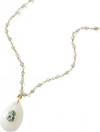 Native Gem Womens Embellished Amulet Necklace In White