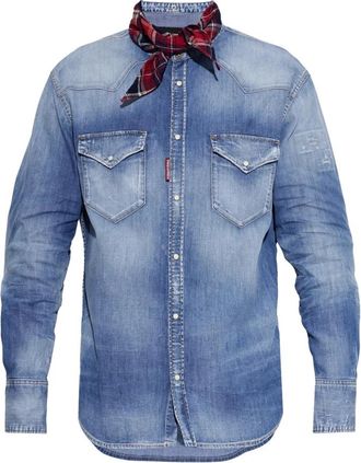 Dsquared2 Denim Shirt - Heren - Spijkeroverhemden - Blauw - S - Denim - Overhemden