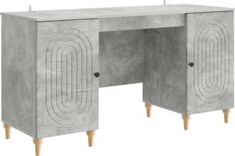 vidaXL Escritorio Gris Hormig&oacute;n 142,5 X 50 X 75 Cm Vidaxl