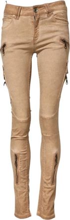 Plein Sud Jenius Skinny Jeans - Dames - Skinny Jeans - Bruin - W28 - Katoen - Jeans