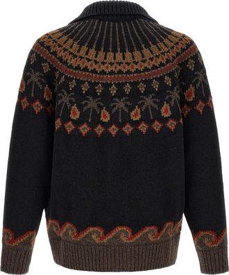 Alanui Mens Black Wool Cardigan Clothing