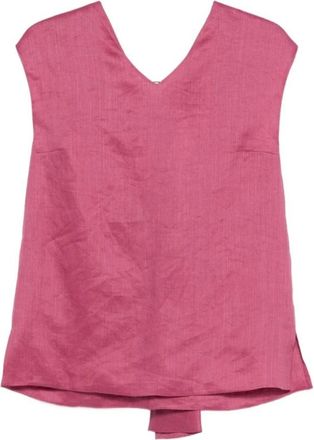 Max Mara Ramie Canvas Blouse - Dames - Blouses - Roze - S - Overhemden