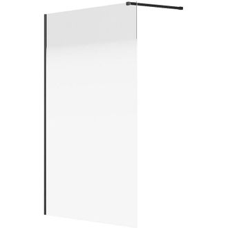 Vente-Unique Parete da doccia walk-in effetto nebbia 140 x 200 cm Nero opaco - POMARO