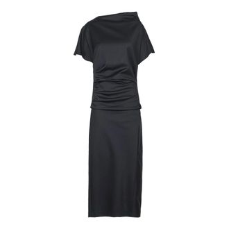 Tela Midi Dresses, female, Black, Size: XS Midi Wool-Blend Dress